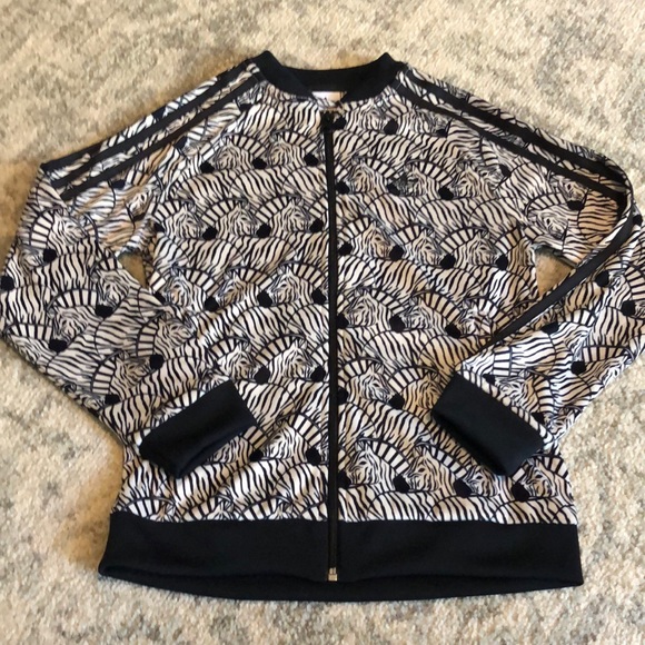 adidas Other - NWOT UNISEX ADIDAS TREFOIL ZEBRA PRINT BLACK AND WHITE TRACK JACKET- SIZE SMALL